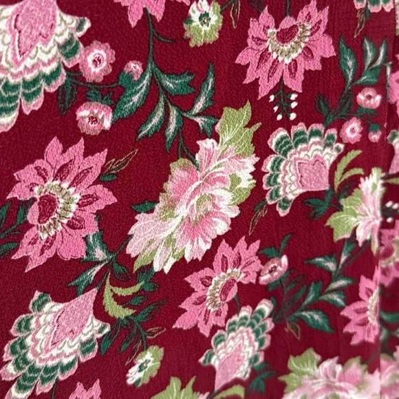 Charming Charlie Burgundy Pink Floral Kimono Cover Up Kaftan Top - M/L Med Large - Picture 6 of 8